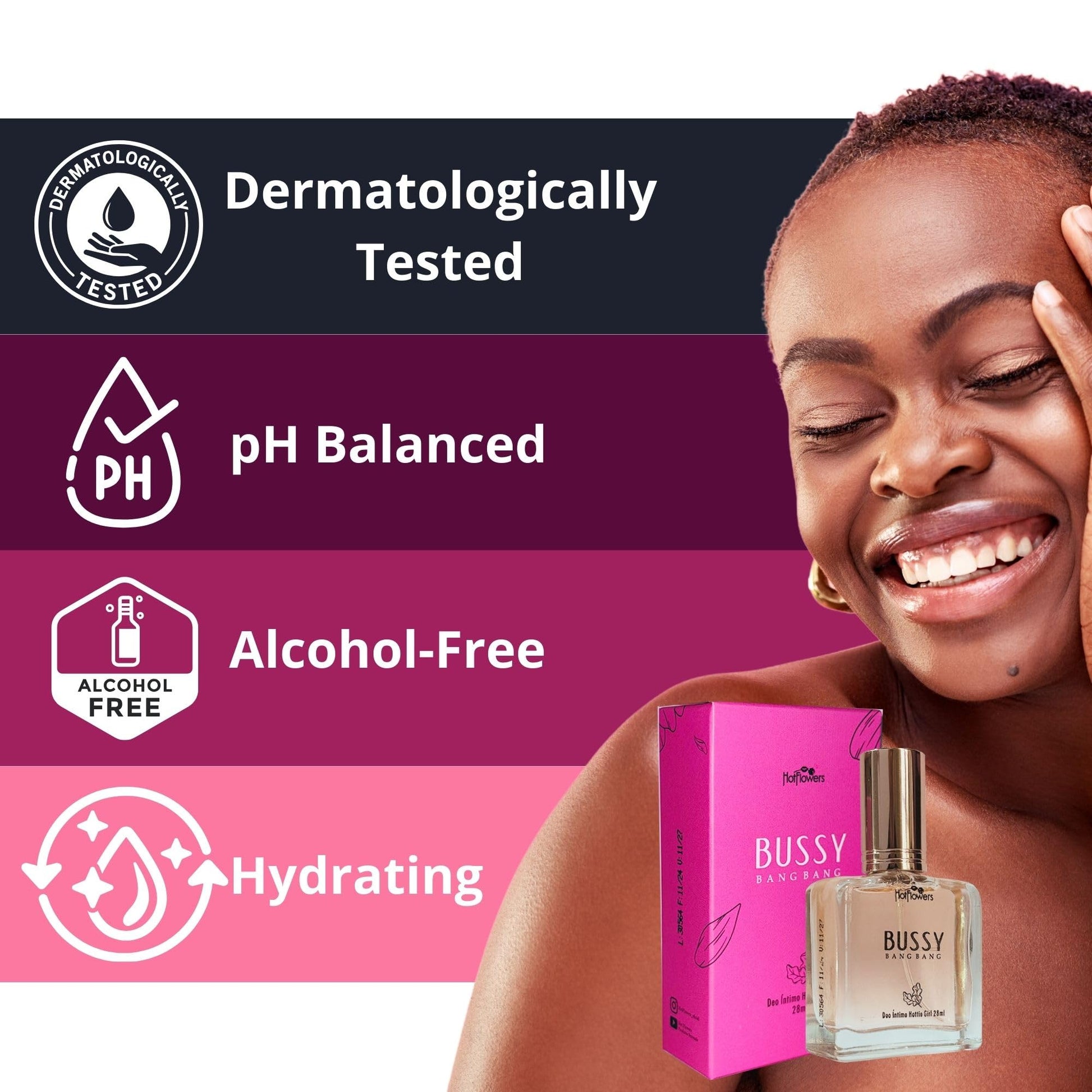 Bussy Bang Bang Intimate Parts Deodorant – Alcohol-Free, Dermatologically Tested, Hydrating & pH Balanced