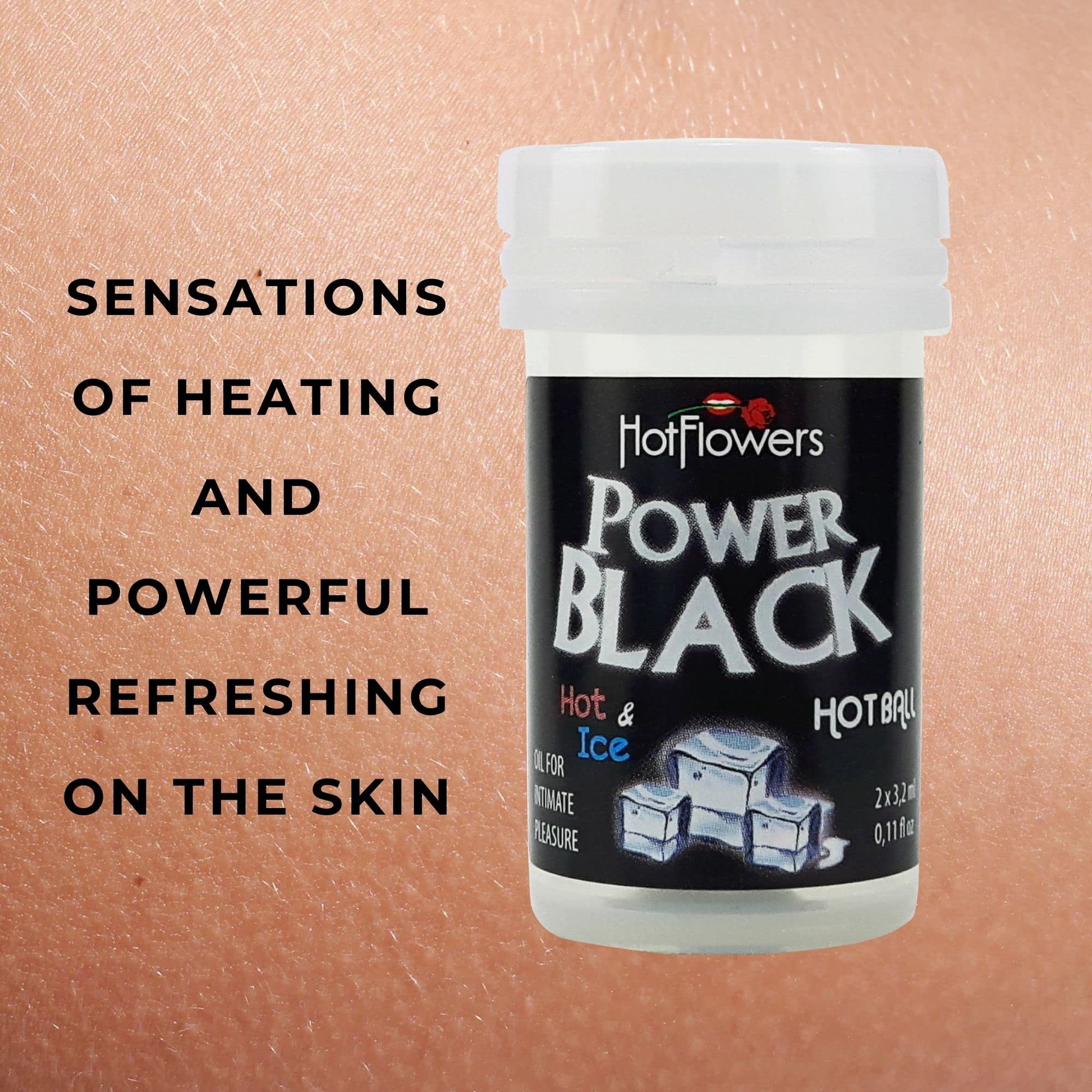 Hot Ball Set - Power Black - Warm and Refresh The Skin with Cinnamon, Eucalyptus and Mint - Hot Flowers - Brazilian Ball (Pack w 4)