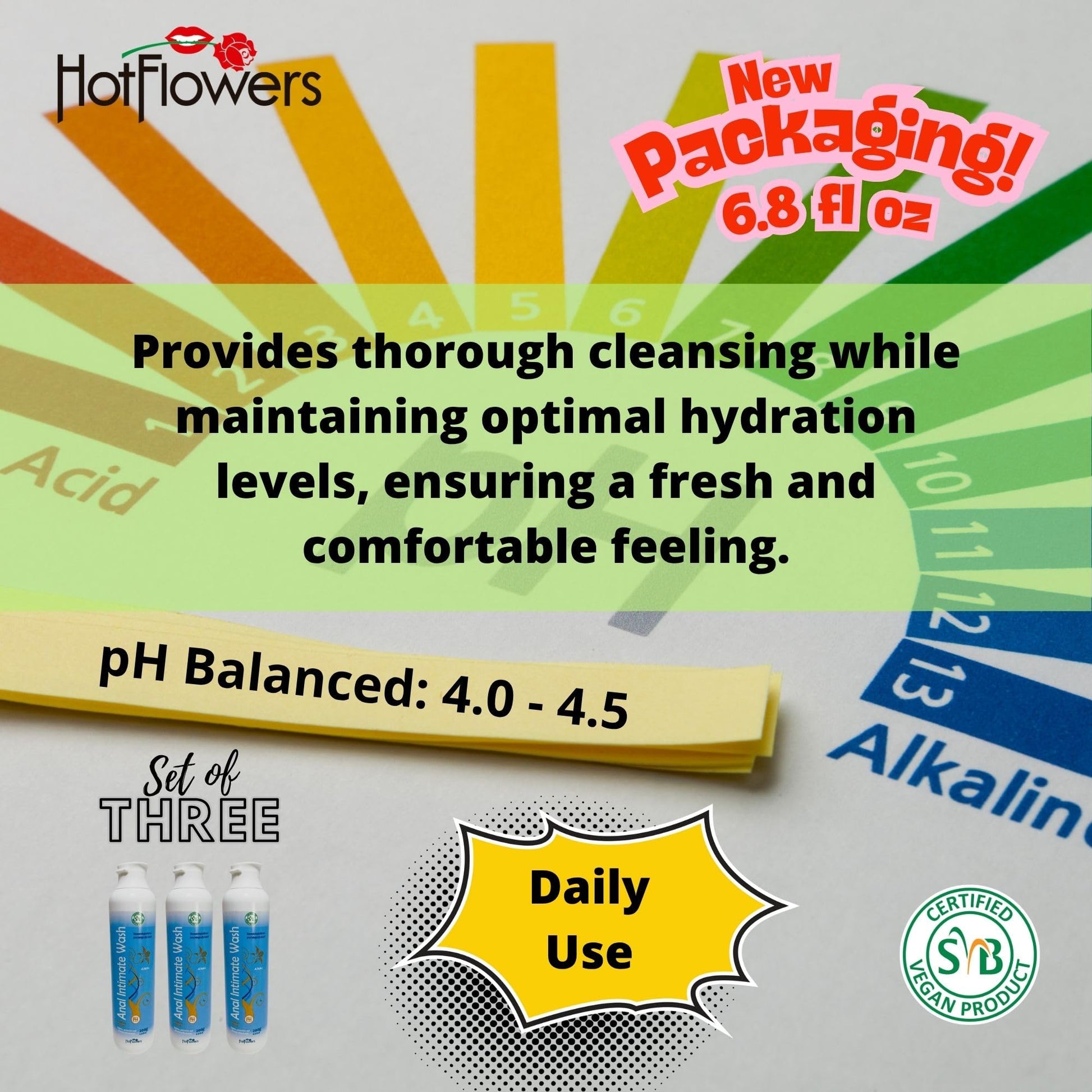 Herbal Fresh Unisex Anal Intimate Wash for Personal Care, pH Balanced for Essentials Body Health, Daily Use, Dry Skin, Proctologist Tested