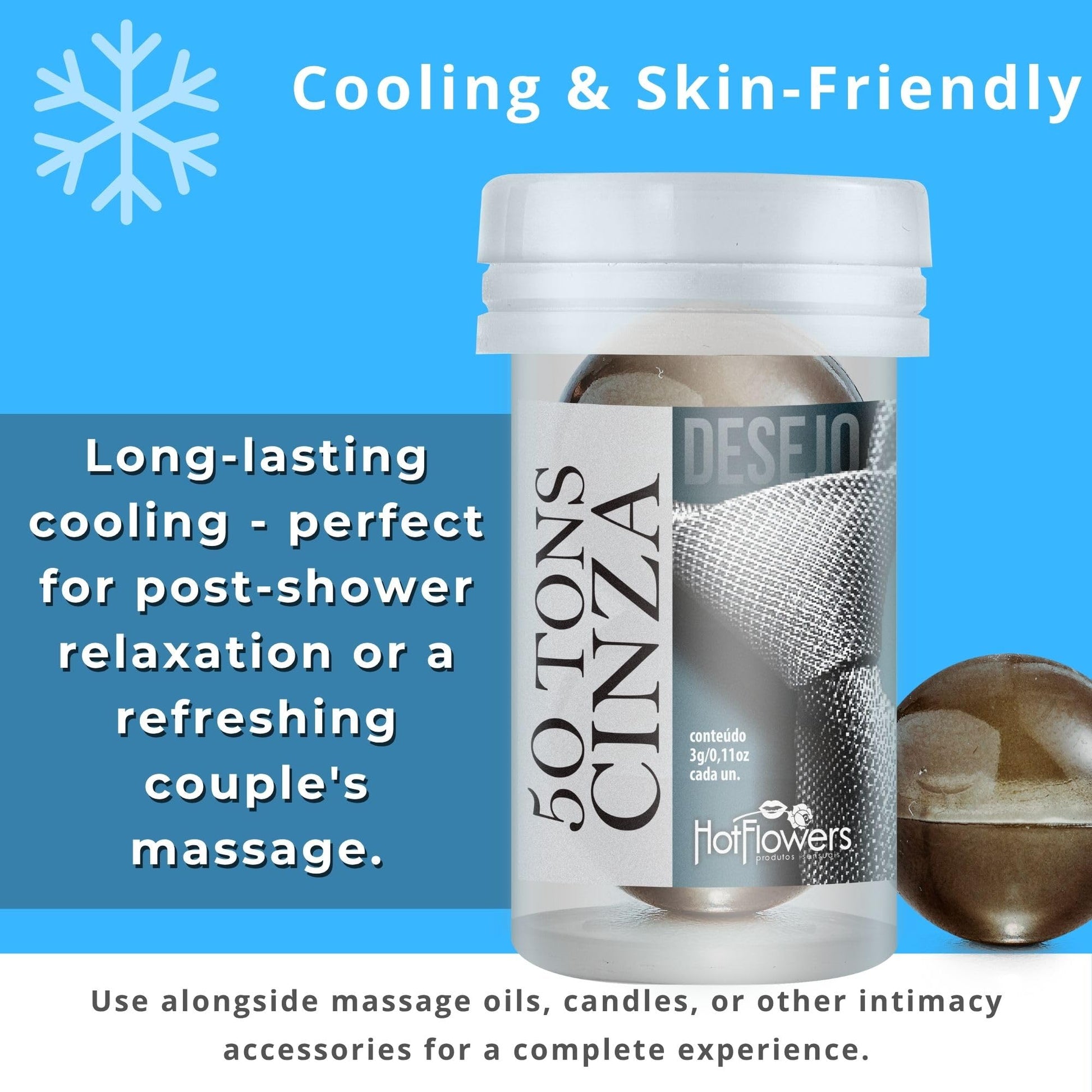 Hot Ball Pleasure Kit – 4 Massage Oil Balls: Desire, Passion, Climax & Esfera Chinesa – Cooling, Warming & Pulsing Sensations – 2 Capsules Each – Skin-Friendly Massage Gel