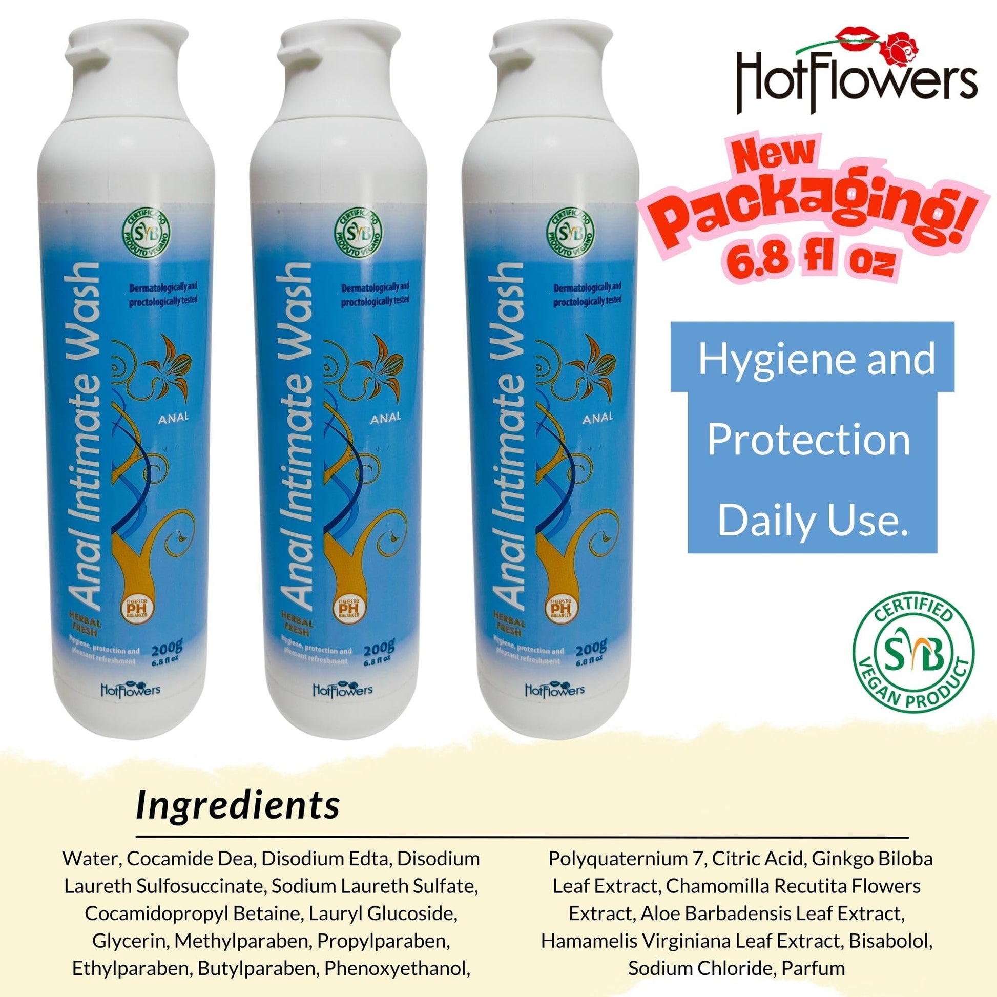 Herbal Fresh Unisex Anal Intimate Wash for Personal Care, pH Balanced for Essentials Body Health, Daily Use, Dry Skin, Proctologist Tested