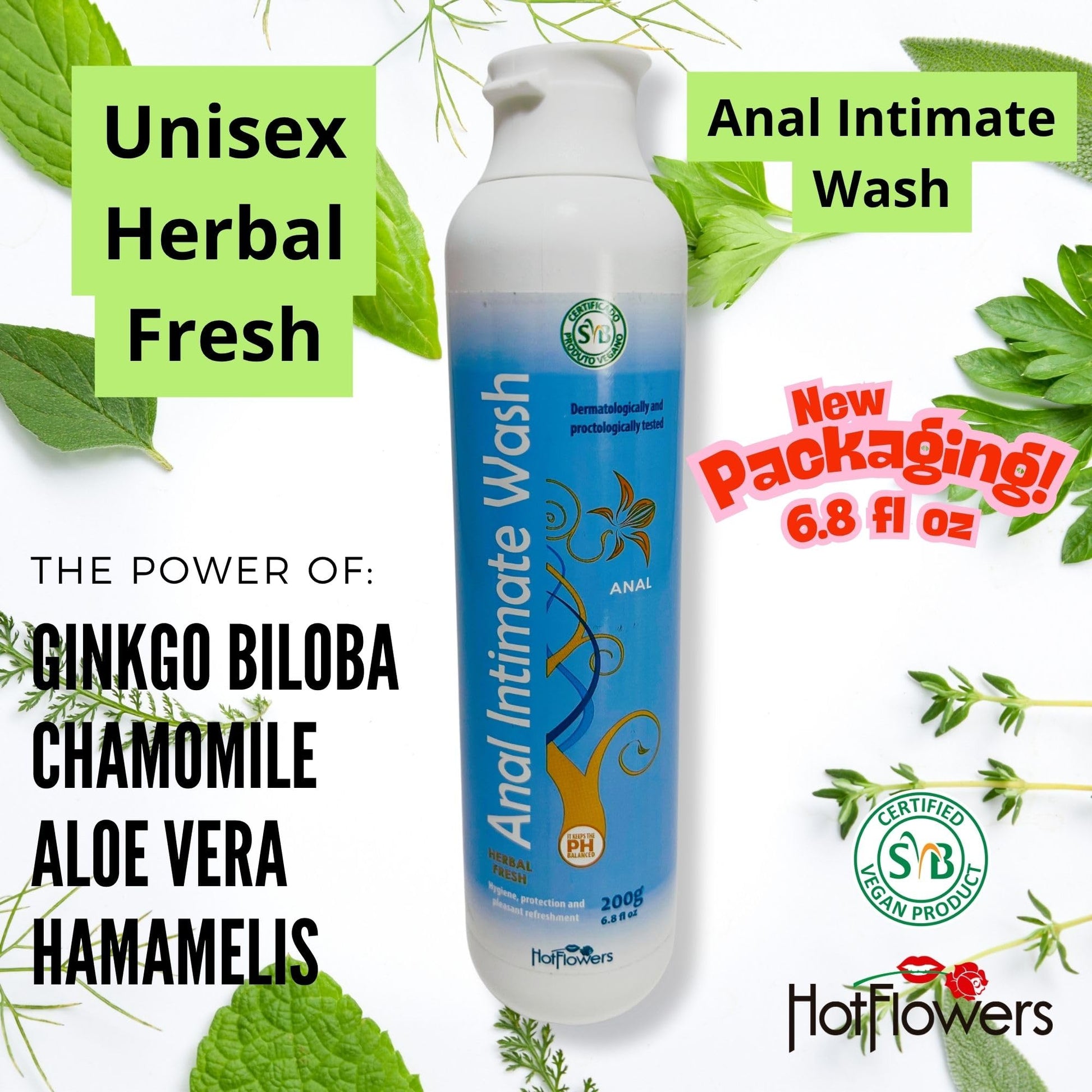 Herbal Fresh Unisex Anal Intimate Wash for Personal Care, pH Balanced for Essentials Body Health, Daily Use, Dry Skin, Proctologist Tested