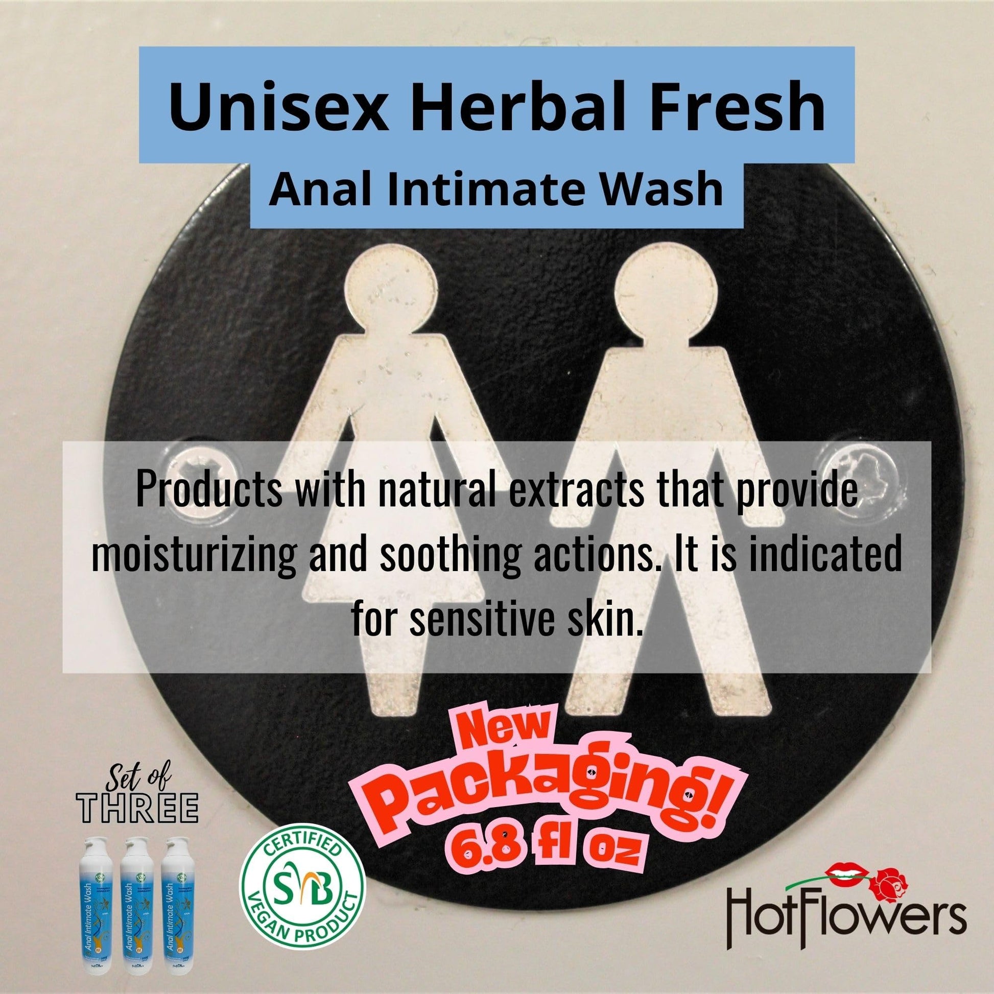 Herbal Fresh Unisex Anal Intimate Wash for Personal Care, pH Balanced for Essentials Body Health, Daily Use, Dry Skin, Proctologist Tested