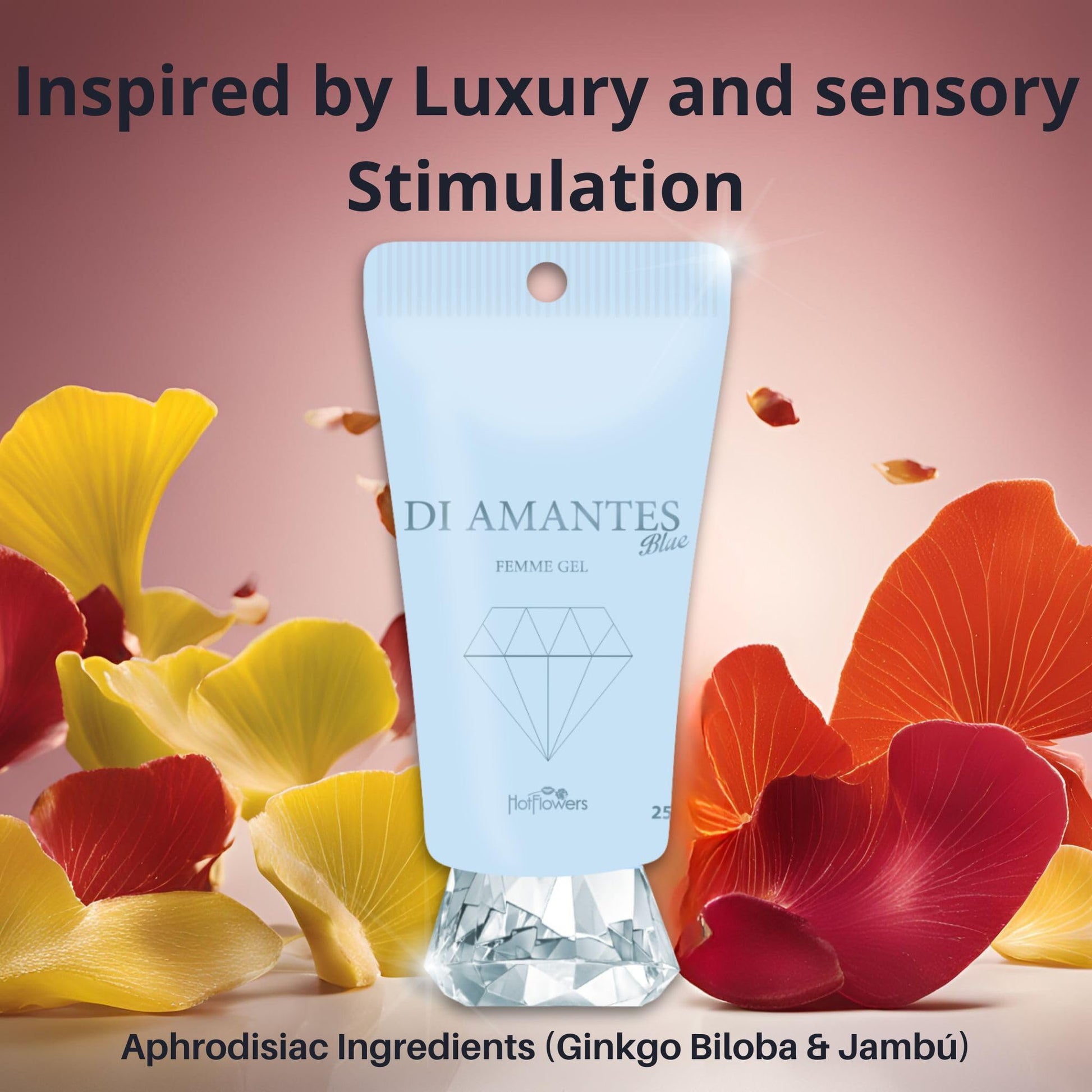 Di Amantes Blue Femme Clitoral Stimulant Gel – Vanilla Sugar Aphrodisiac Gel for Enhanced Sensitivity –Cooling & Tingling Effect – with Ginkgo Biloba & Jambu