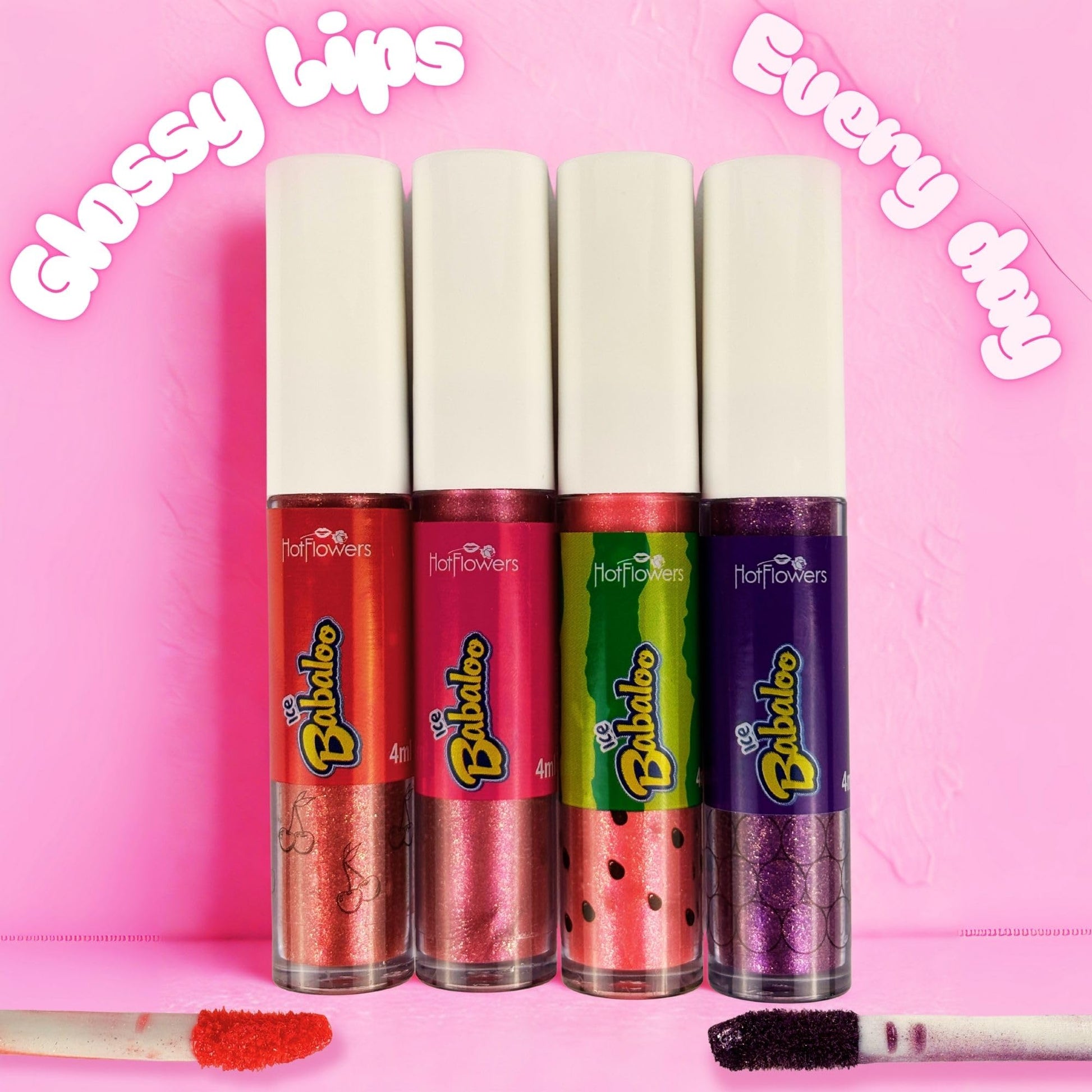 HOT FLOWERS Ice Babaloo Lip Gloss – Moisturizing Gloss with Coconut Oil – Hydrating & Flavored – 15g
