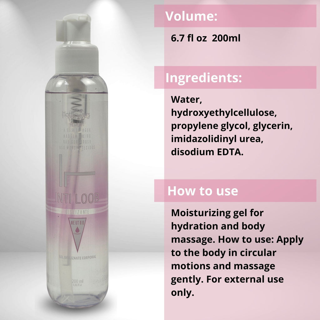 HOT FLOWERS Intiloob Body Massage Glide Gel, Water-Based Formula for Smooth Body Massage, Non-Sticky, Easy to Clean, 200ml / 6.76 fl oz