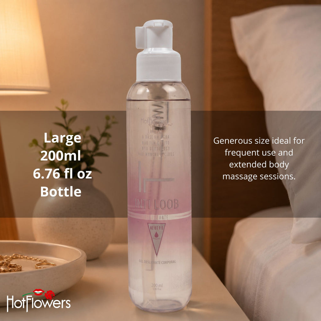 HOT FLOWERS Intiloob Body Massage Glide Gel, Water-Based Formula for Smooth Body Massage, Non-Sticky, Easy to Clean, 200ml / 6.76 fl oz
