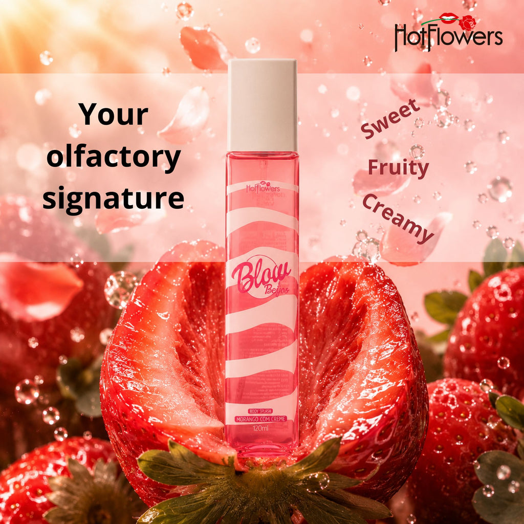 HOT FLOWERS Blow Girl Body Splash for Women, Strawberry Sweet Cream Fragrance, Refreshing Long-Lasting Body Mist, 180ml / 6 fl oz