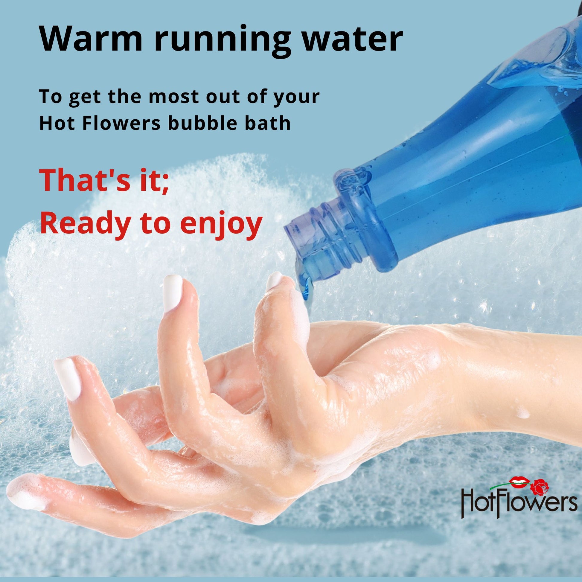 Hot Flowers Female Seduction Bubble Bath Scented Female Seduction – Women and Men Bath Foam Products – Relaxing, Foaming, and Moisturizing – Special Small Champagne-Shaped Pet Bottle - 5.28 fl oz