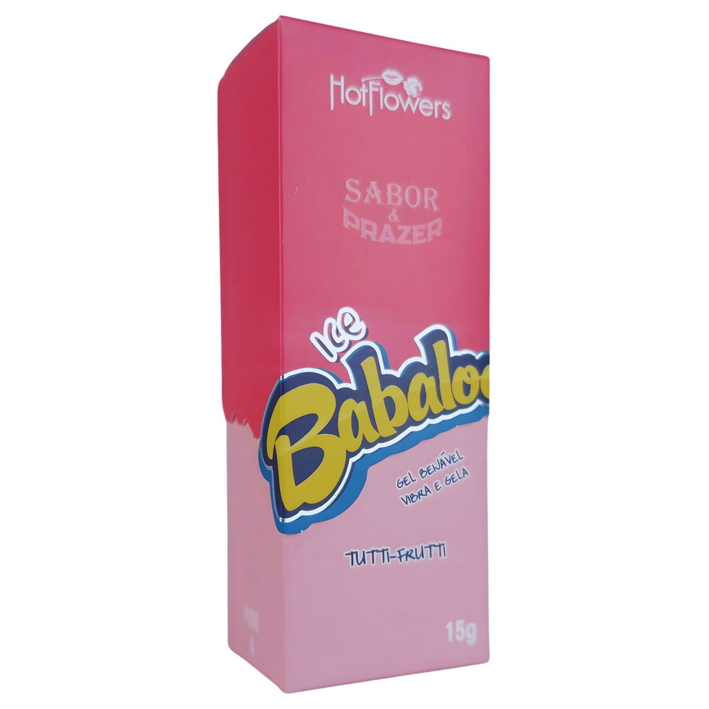Hotflowers Babaloo Oral Ice Flavored Body Gel – Water-Based Cooling Massage Gel, Kissable & Refreshing, Unisex Relaxation Formula – Tutti-Frutti, Watermelon, Grape & Cherry – 15g Each