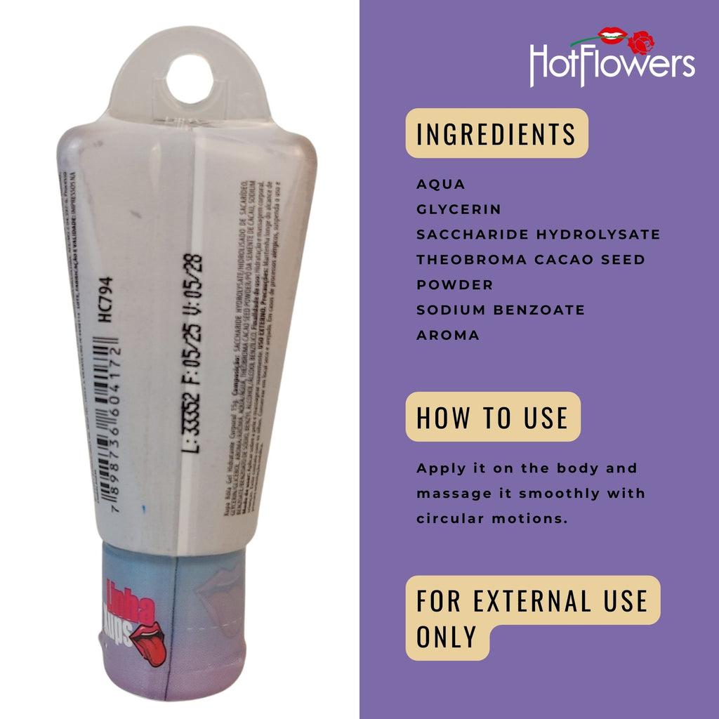HOT FLOWERS Xupa Rola Kissable Body Massage Gel, Water-Based & Edible, Flavored Petit Gateau, Non-Sticky, No Stain