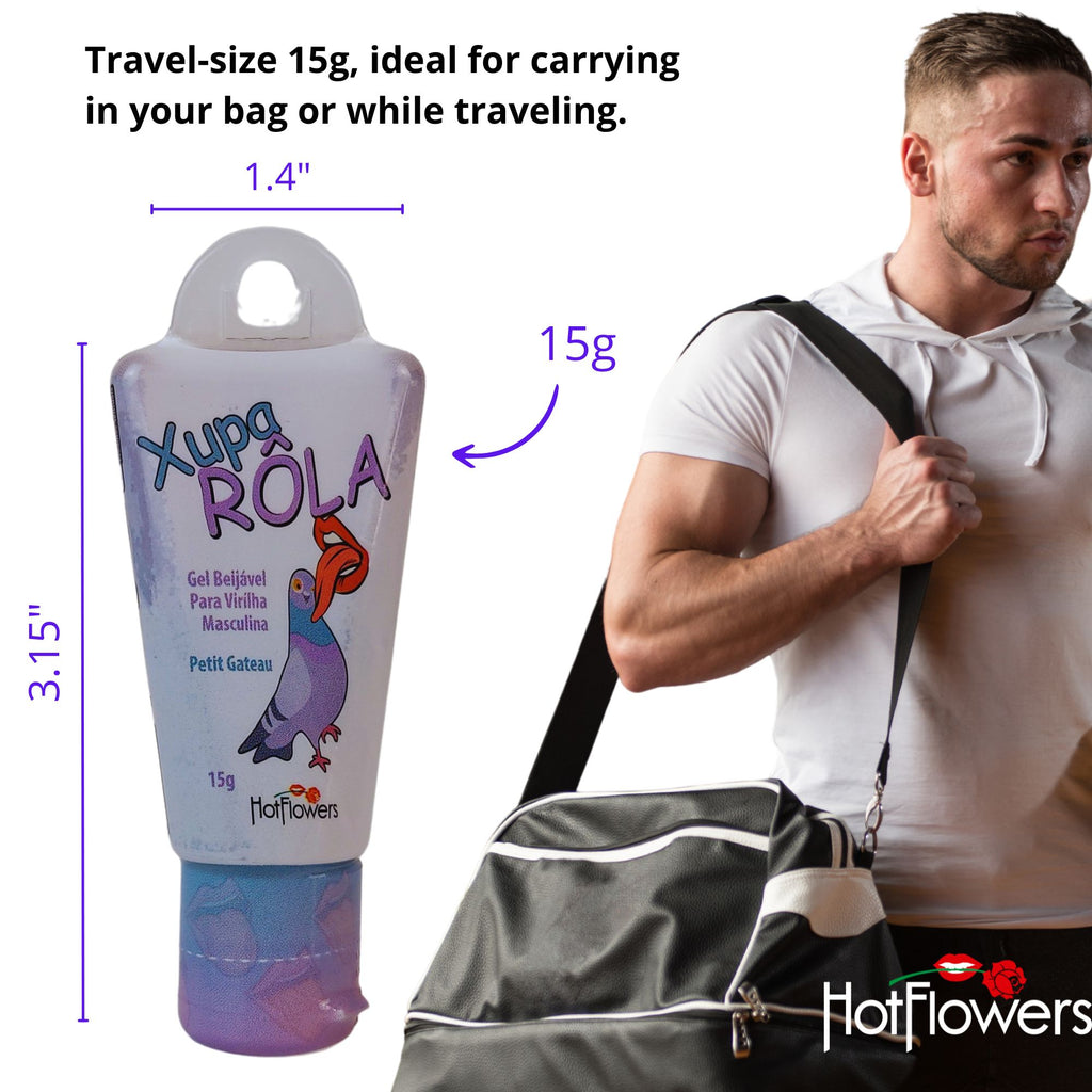 HOT FLOWERS Xupa Rola Kissable Body Massage Gel, Water-Based & Edible, Flavored Petit Gateau, Non-Sticky, No Stain