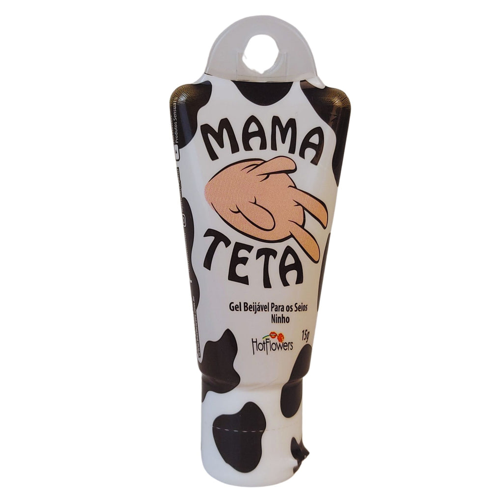 HOT FLOWERS Mama Teta Kissable Body Massage Gel, Water-Based & Edible, Flavored Vanilla Sweet Cream, Travel Size 15g, Non-Sticky, No Stain