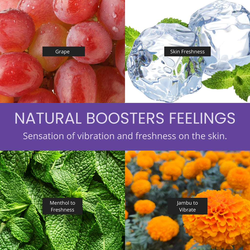 Hotflowers Babaloo Oral Ice Flavored Body Gel – Water-Based Cooling Massage Gel, Kissable & Refreshing, Unisex Relaxation Formula – Tutti-Frutti, Watermelon, Grape & Cherry – 15g Each