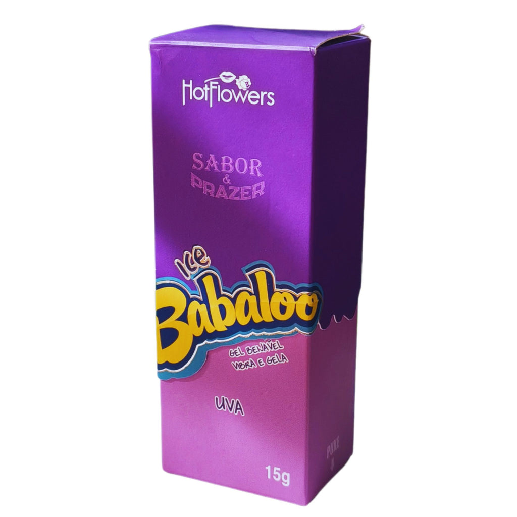 Hotflowers Babaloo Oral Ice Flavored Body Gel – Water-Based Cooling Massage Gel, Kissable & Refreshing, Unisex Relaxation Formula – Tutti-Frutti, Watermelon, Grape & Cherry – 15g Each
