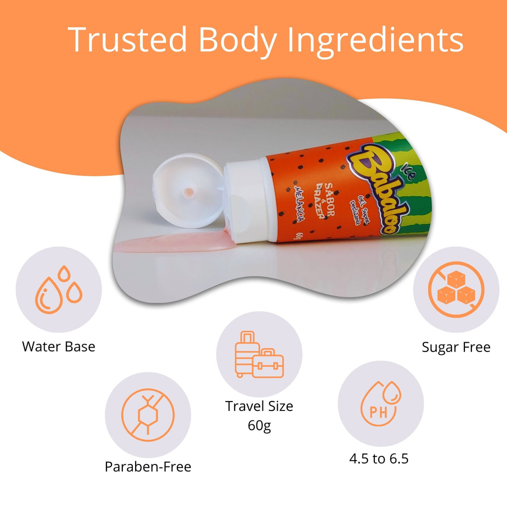 Hot Flowers Babaloo Hydrating Glide Gel with Cooling Sensation – Water-Based Formula – Fruity Aromas of Grape or Watermelon – 60g