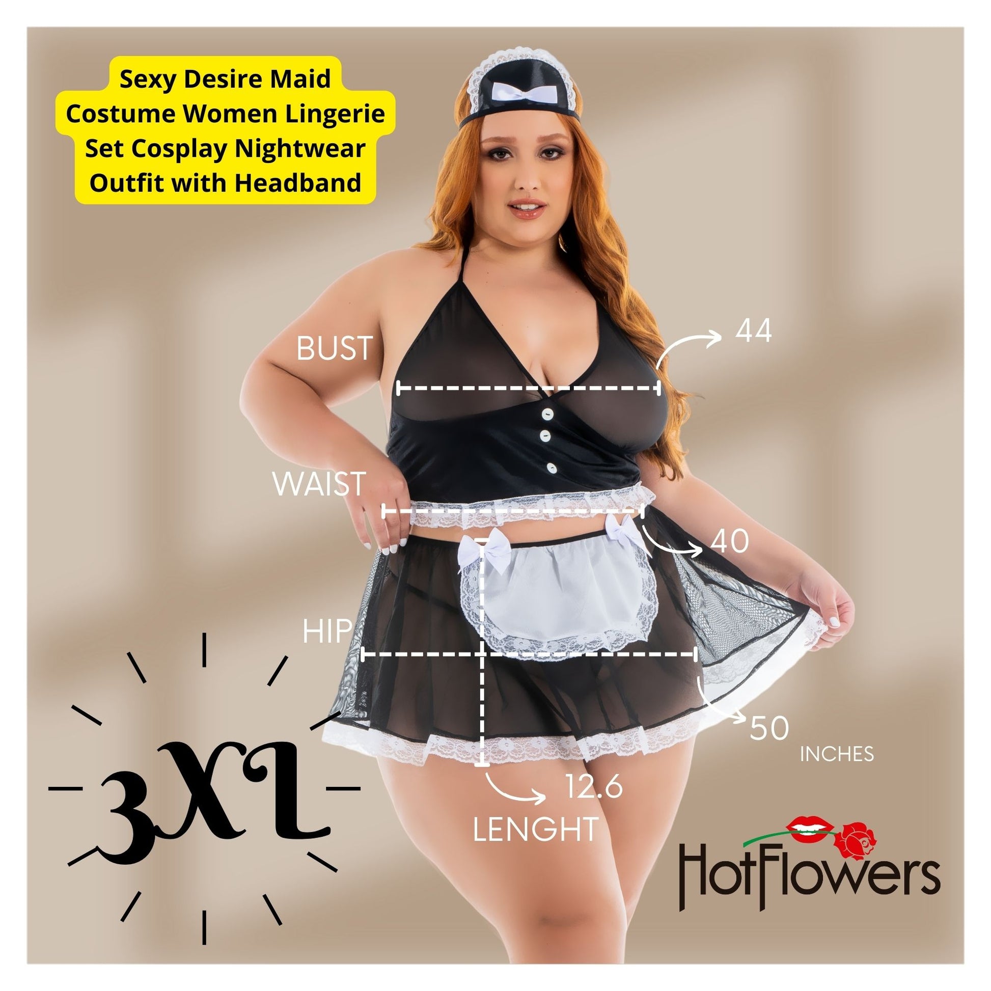 Sexy French Maid Costume Women Cosplay Lingerie Outfit Nightwear Set