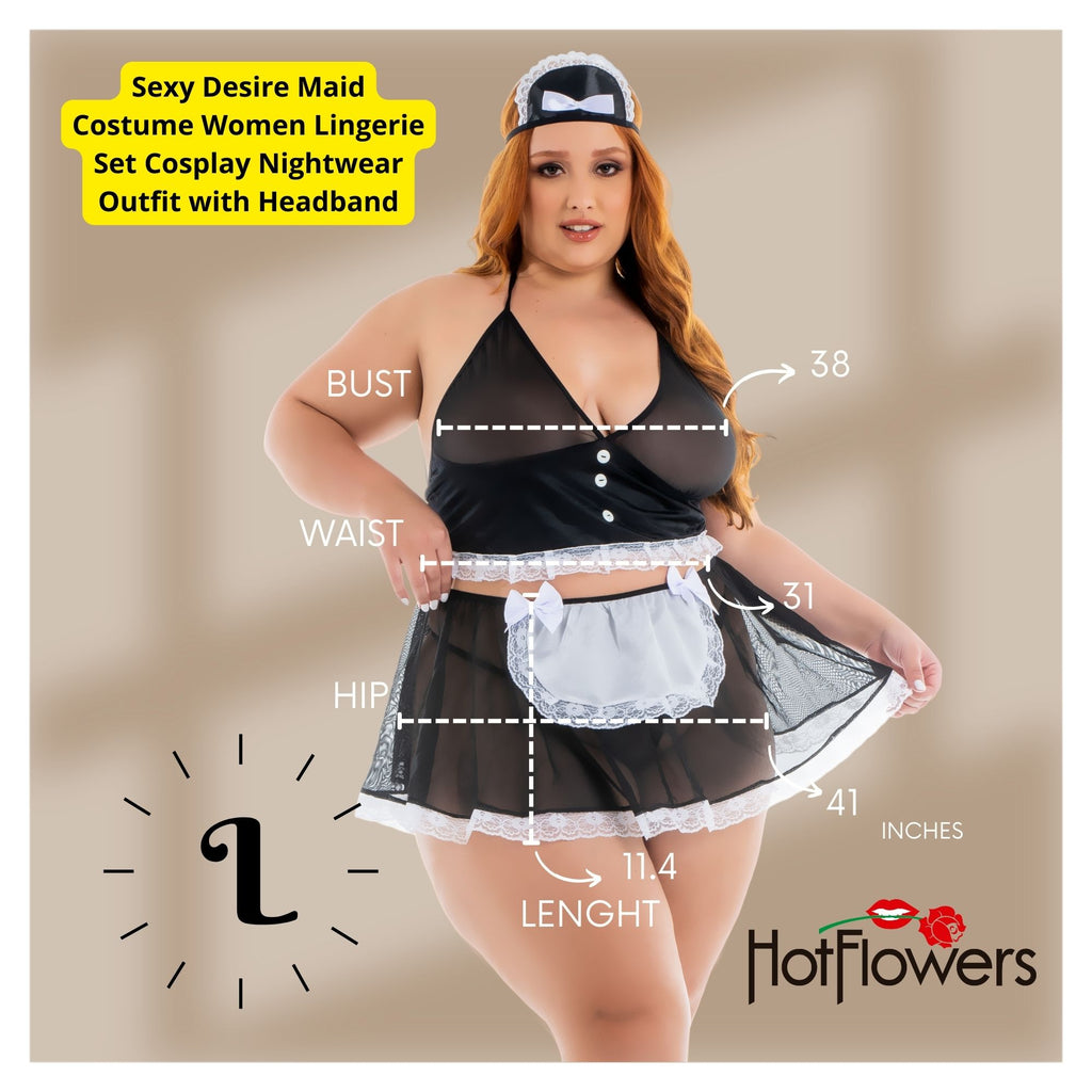 Sexy French Maid Costume Women Cosplay Lingerie Outfit Nightwear Set