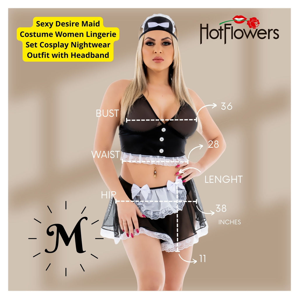 Sexy French Maid Costume Women Cosplay Lingerie Outfit Nightwear Set