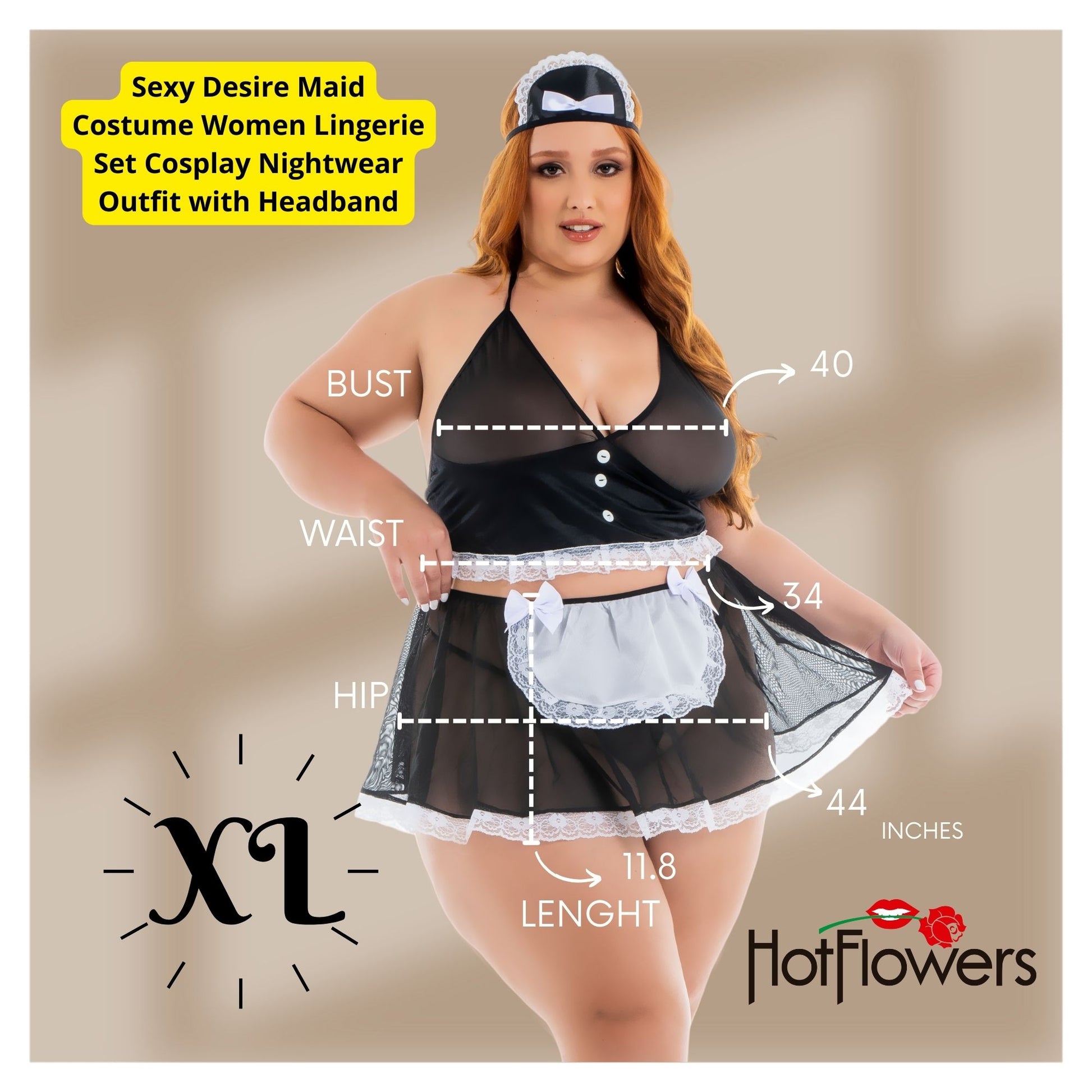 Sexy French Maid Costume Women Cosplay Lingerie Outfit Nightwear Set