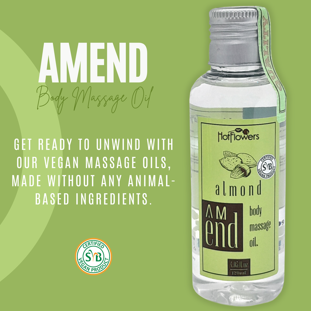 HOT FLOWERS Almond Body Sensual Massage Oil Set for Moisturizer and Nourish The Skin – Women and Couples (Almond)