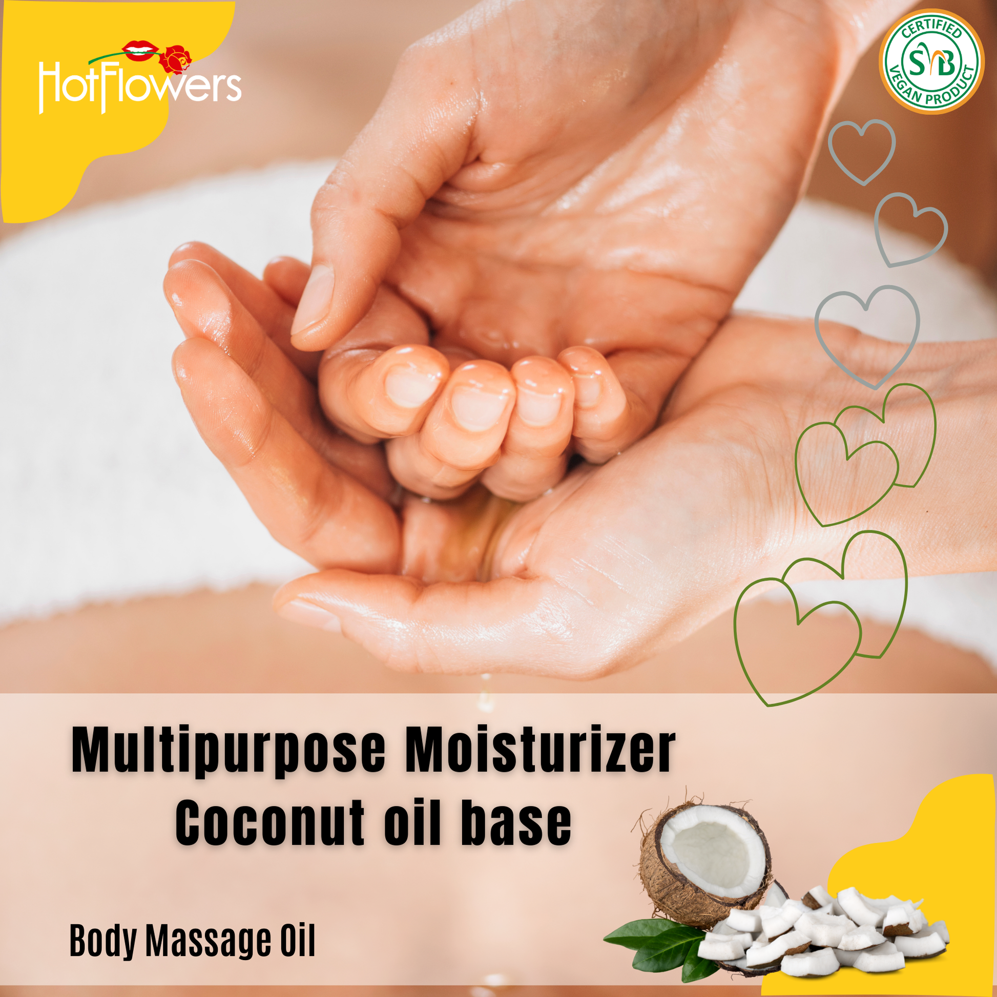 HOT FLOWERS Seins Sensations Body Sensual Kissable Massage Oil for Moisturizer and Nourish The Skin – Women and Couples