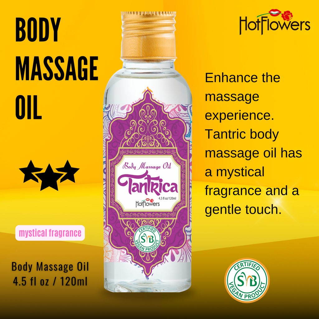 HOT FLOWERS Tantrica Body Sensual Massage Oil for Moisturizer and Nourish The Skin – Women and Couples