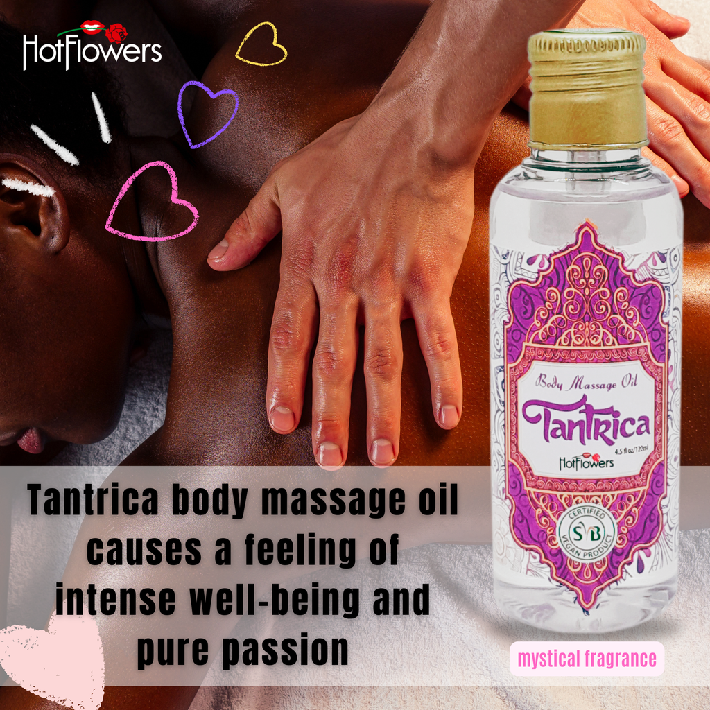 HOT FLOWERS Tantrica Body Sensual Massage Oil for Moisturizer and Nourish The Skin – Women and Couples