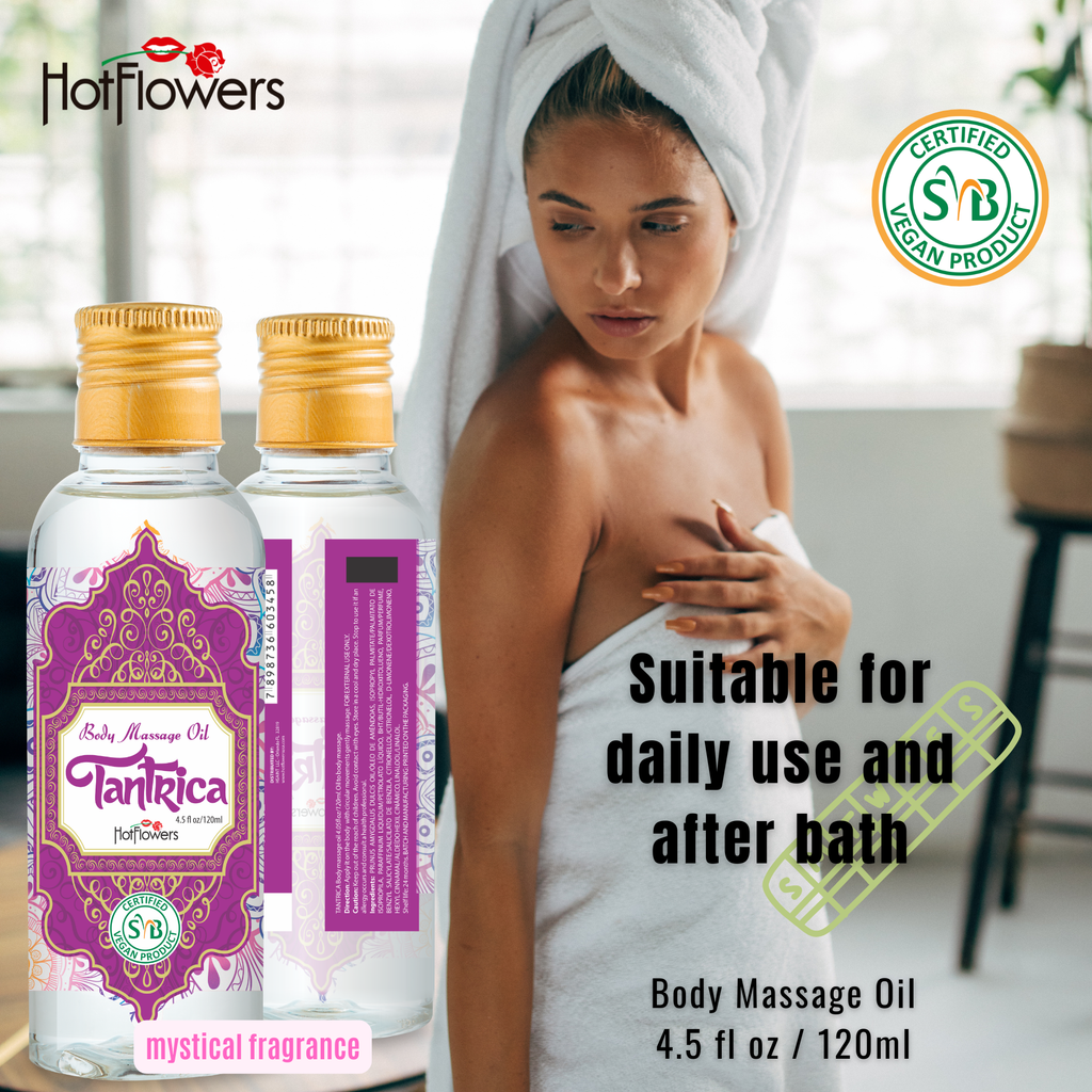 HOT FLOWERS Tantrica Body Sensual Massage Oil for Moisturizer and Nourish The Skin – Women and Couples