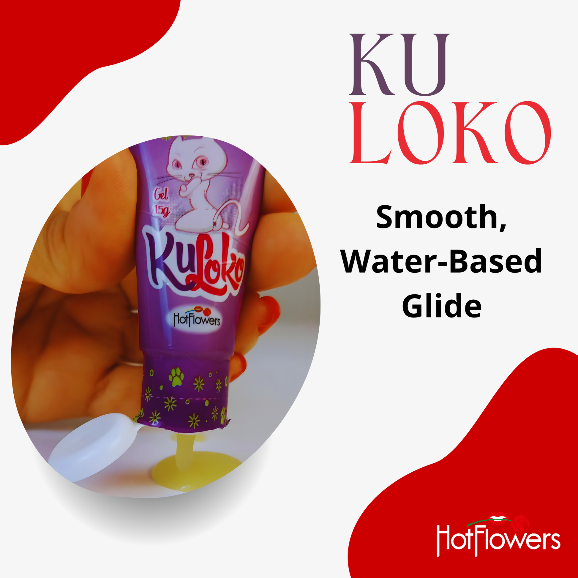 Hot Flowers KuLoko Water-Based Body Sensory Gel – Warming & Cooling External Glide Gel, Unisex Skin Comfort Moisturizer, 15g