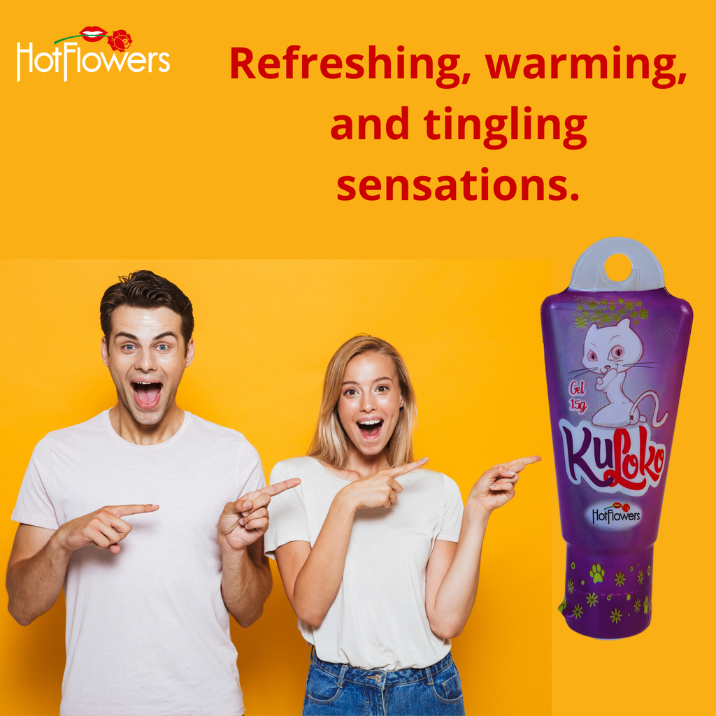 Hot Flowers KuLoko Water-Based Body Sensory Gel – Warming & Cooling External Glide Gel, Unisex Skin Comfort Moisturizer, 15g