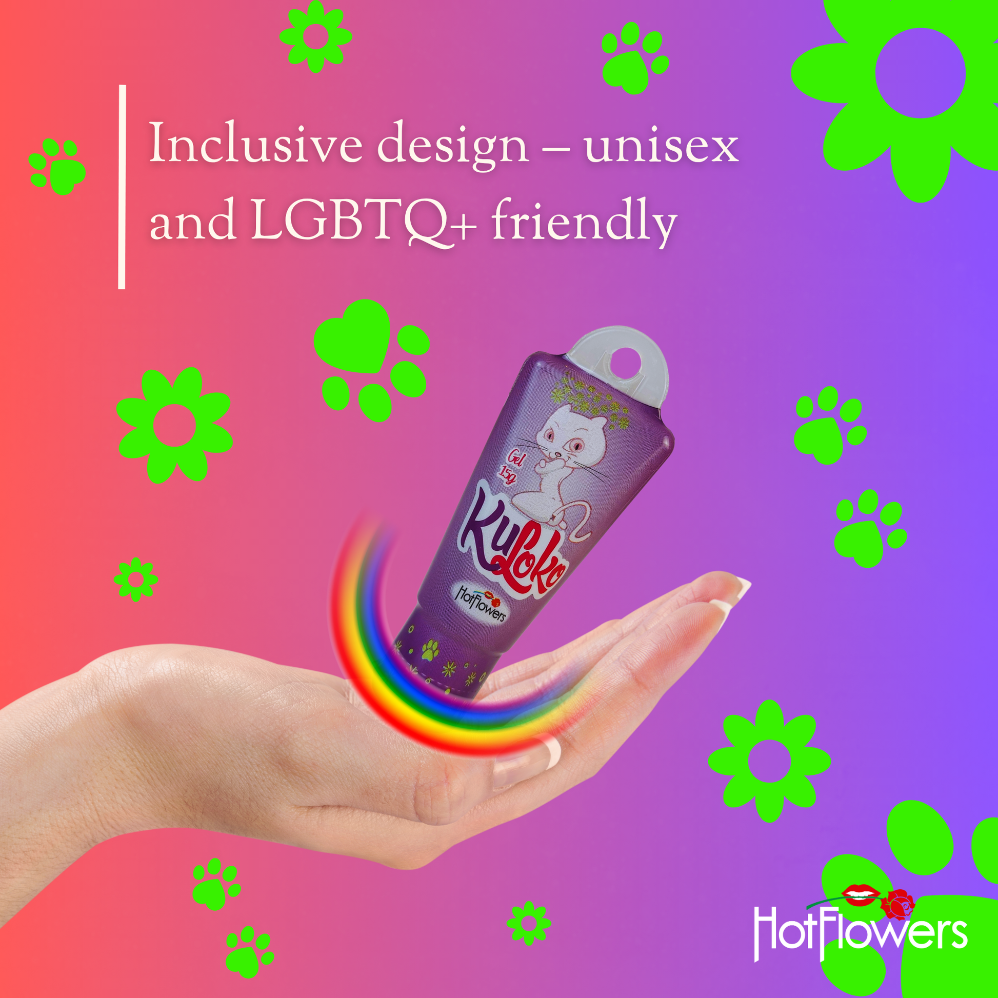 Hot Flowers KuLoko Water-Based Body Sensory Gel – Warming & Cooling External Glide Gel, Unisex Skin Comfort Moisturizer, 15g