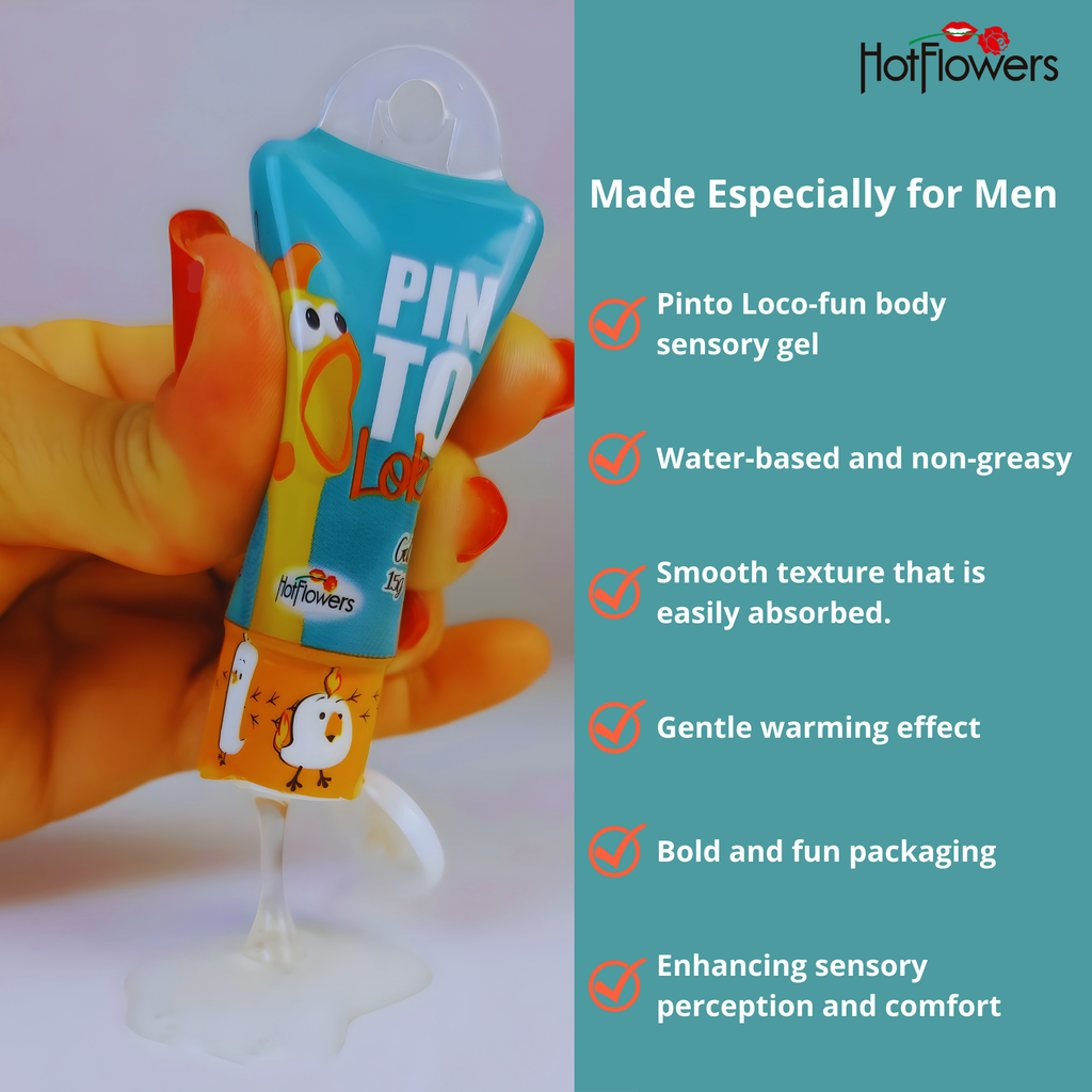 HotFlowers Pinto Loko Sensory Body Gel for Men – Fun External Warming Gel – 15g