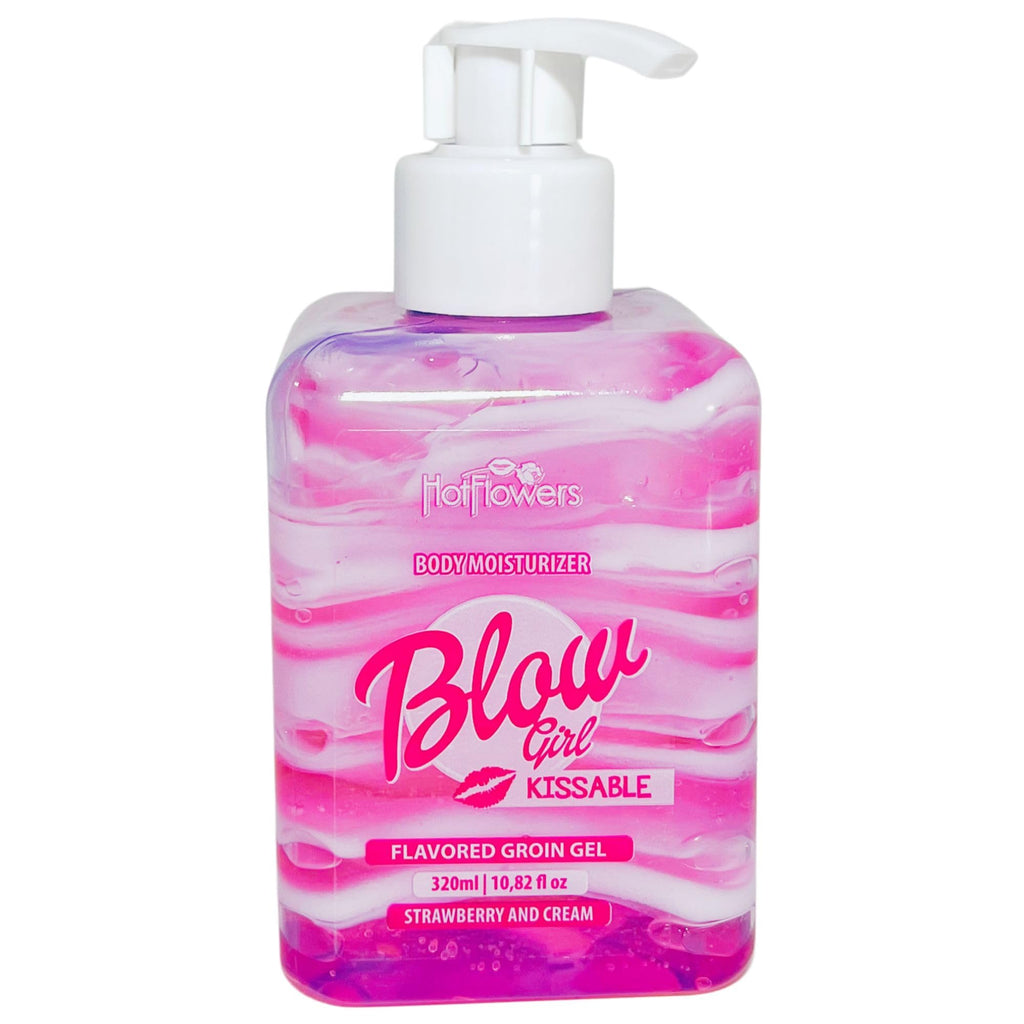 HOT FLOWERS Blow Girl Lickable Moisturizing Lotion – Strawberry & Cream Flavored Body Moisturizer – Softens & Hydrates Skin – 320ml (10.82 fl oz)