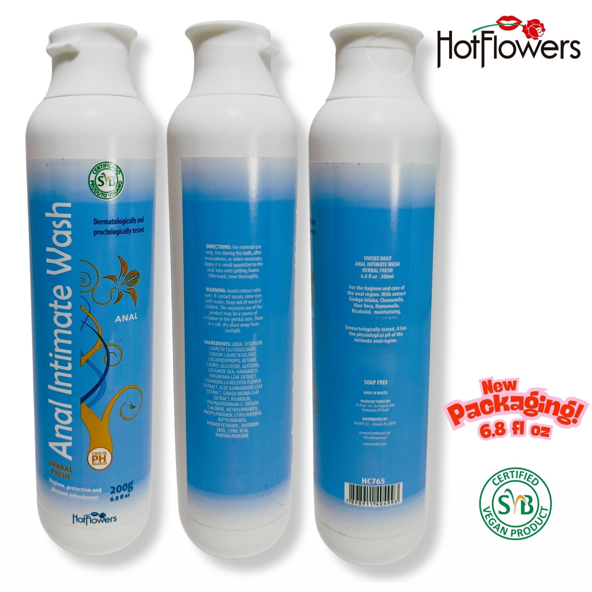 Herbal Fresh Unisex Anal Intimate Wash for Personal Care, pH Balanced for Essentials Body Health, Daily Use, Dry Skin, Proctologist Tested
