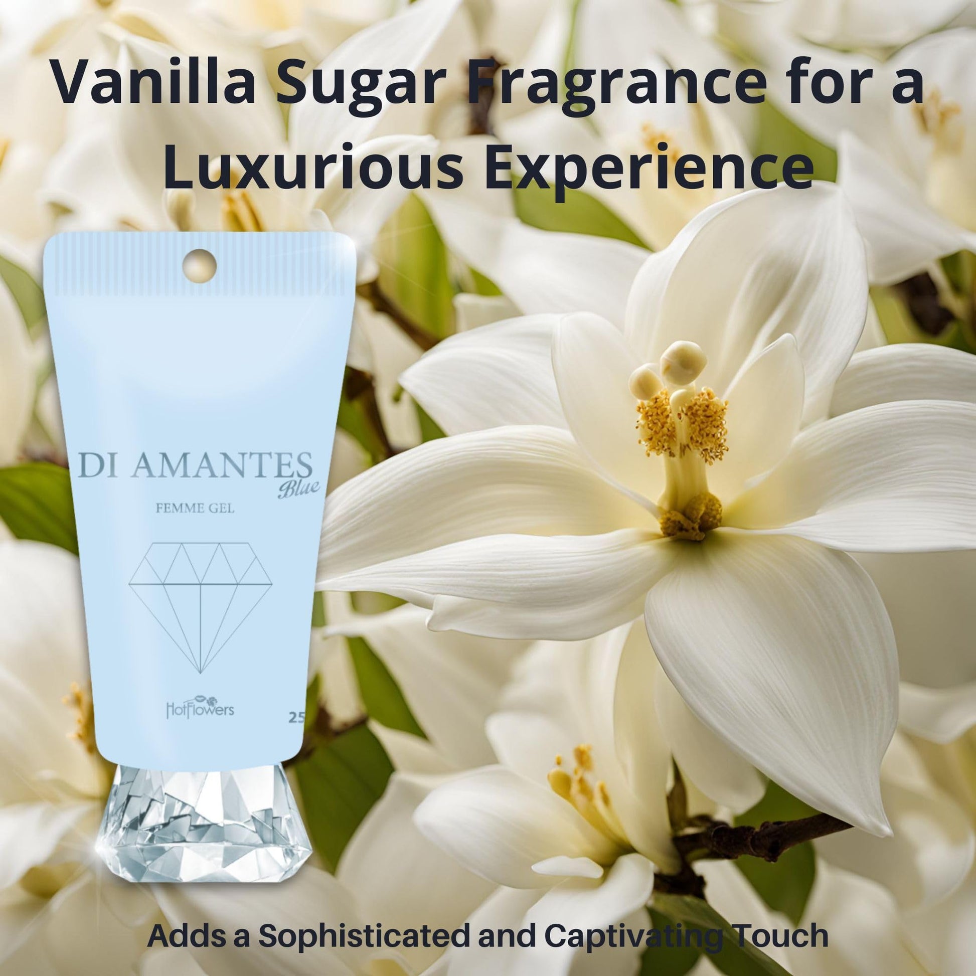 Di Amantes Blue Femme Clitoral Stimulant Gel – Vanilla Sugar Aphrodisiac Gel for Enhanced Sensitivity –Cooling & Tingling Effect – with Ginkgo Biloba & Jambu