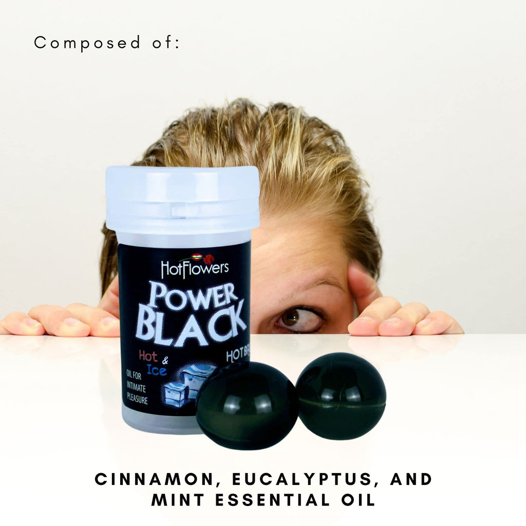 Hot Ball Set - Power Black - Warm and Refresh The Skin with Cinnamon, Eucalyptus and Mint - Hot Flowers - Brazilian Ball (Pack w 4)