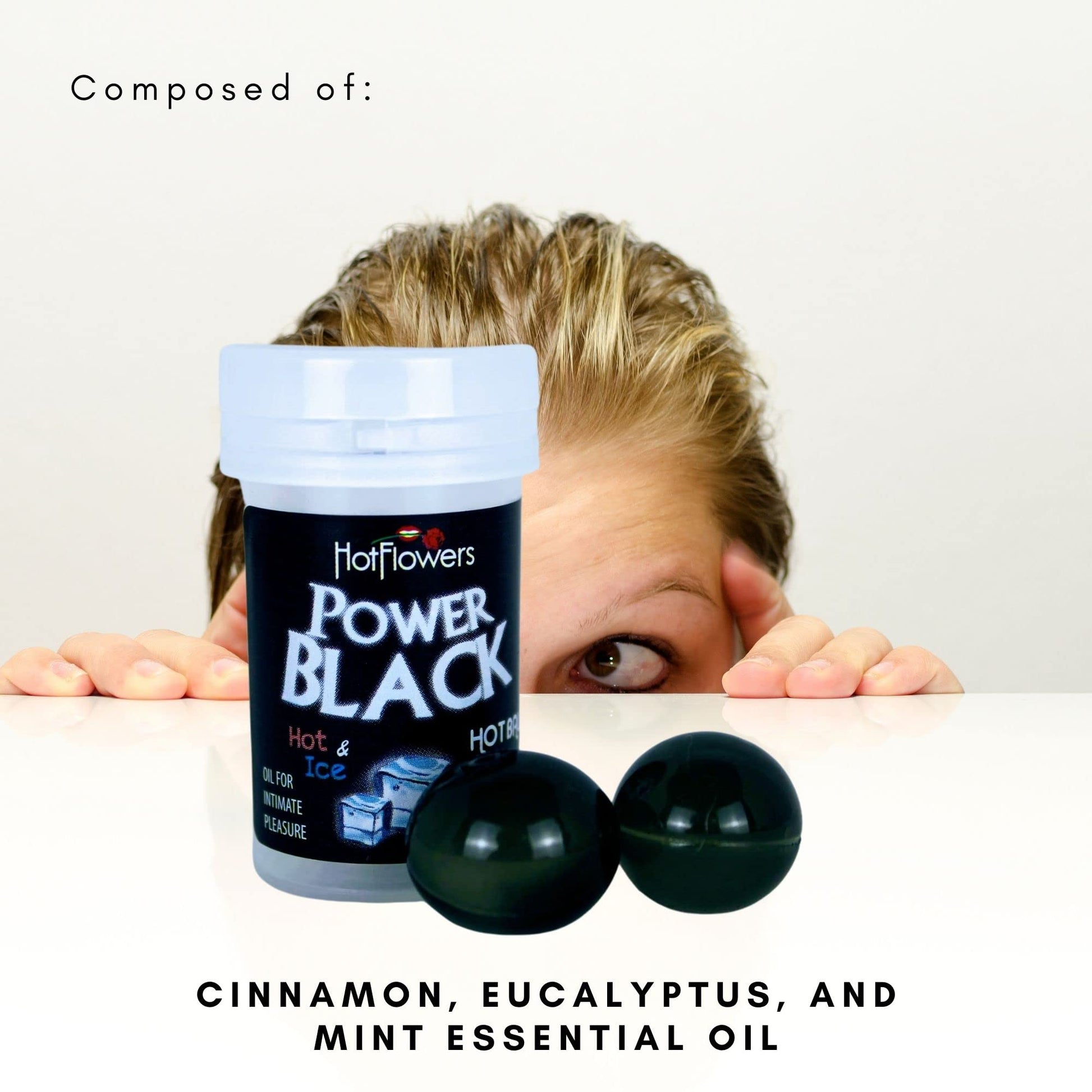 Hot Ball Set - Power Black - Warm and Refresh The Skin with Cinnamon, Eucalyptus and Mint - Hot Flowers - Brazilian Ball (Pack w 4)