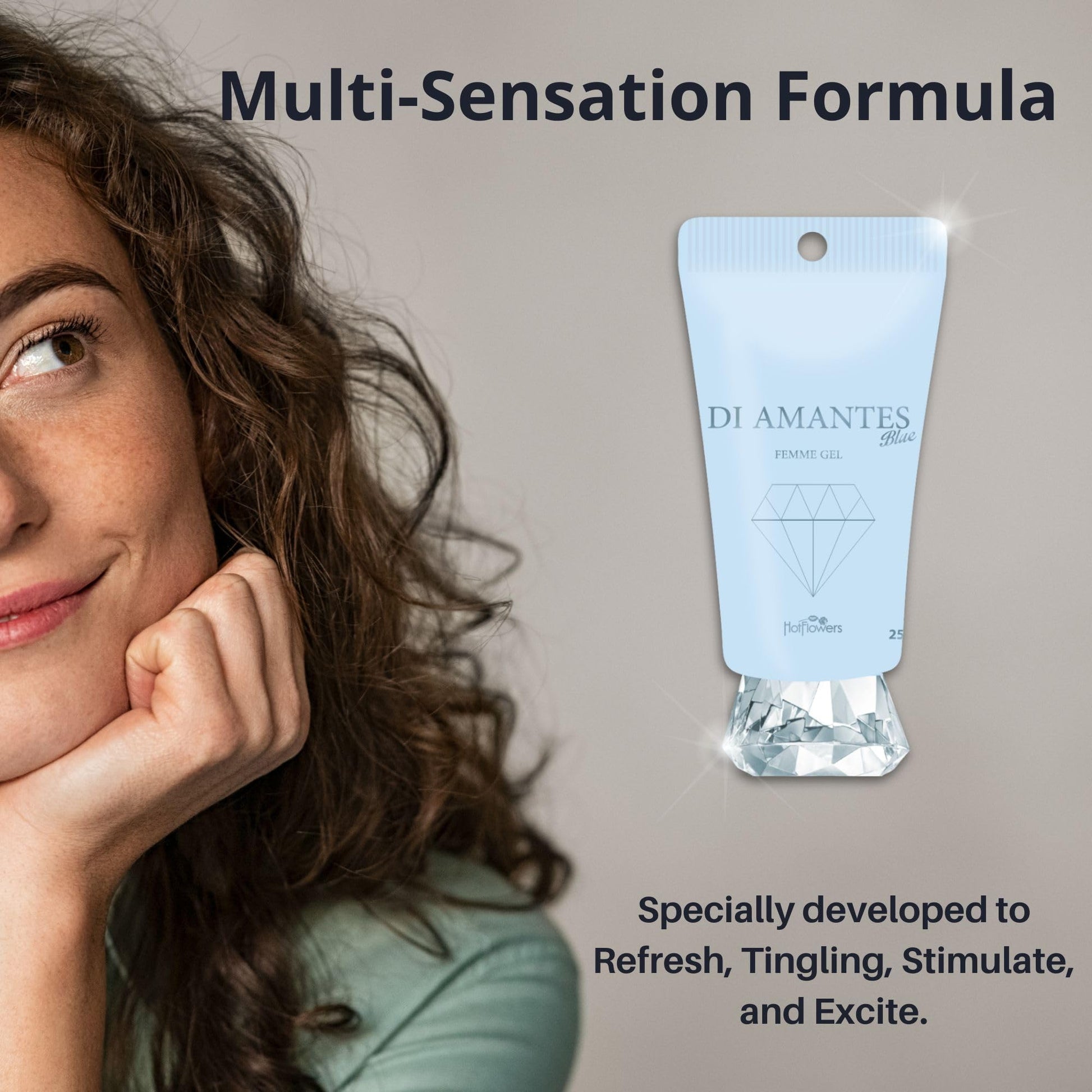 Di Amantes Blue Femme Clitoral Stimulant Gel – Vanilla Sugar Aphrodisiac Gel for Enhanced Sensitivity –Cooling & Tingling Effect – with Ginkgo Biloba & Jambu